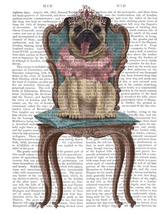 Framed Pug Princess on Chair Print