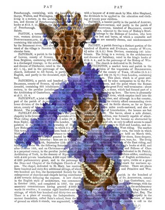 Framed Giraffe with Purple Boa Print