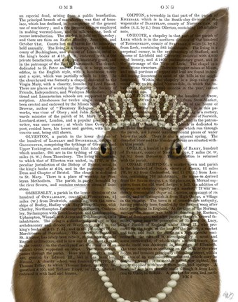 Framed Rabbit and Pearls, Portrait Print