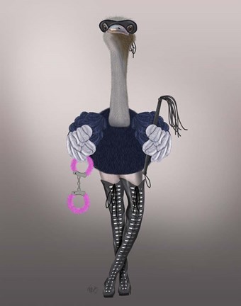 Framed Ostrich with Kinky Boots Print