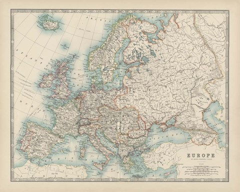 Framed Map of Europe Print