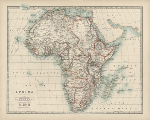 Framed Map of Africa Print