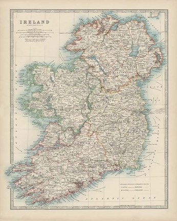 Framed Map of Ireland Print