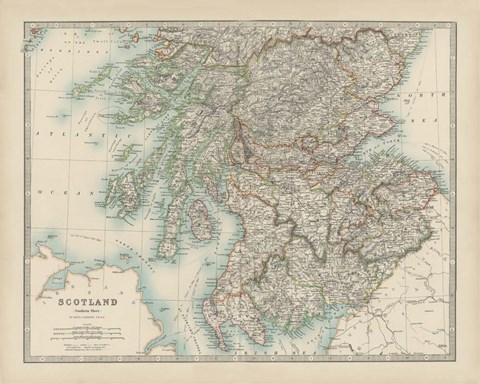 Framed Map of Scotland Print