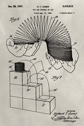 Framed Patent--Slinky Print