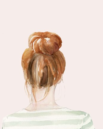 Framed Top Knot Sailor Stripes II Print