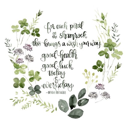 Framed Clover Saying I Print