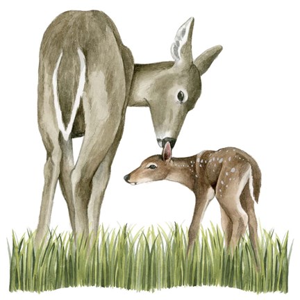 Framed Woodland Babes II Print