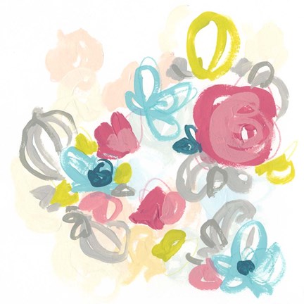 Framed Floral Scatter II Print