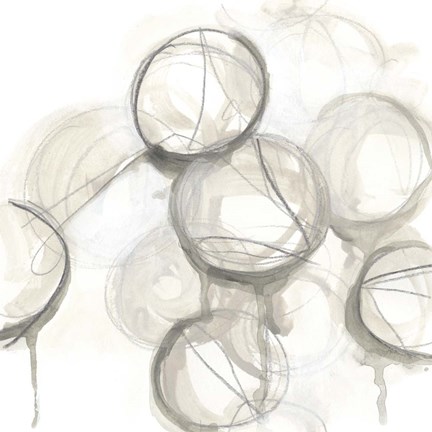 Framed Neutral Lanterns I Print