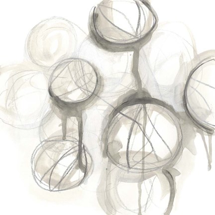 Framed Neutral Lanterns III Print