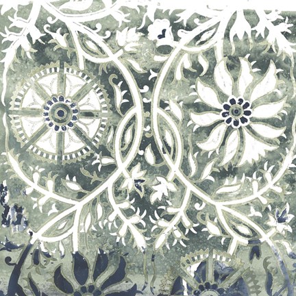 Framed Flower Stone Tile VII Print