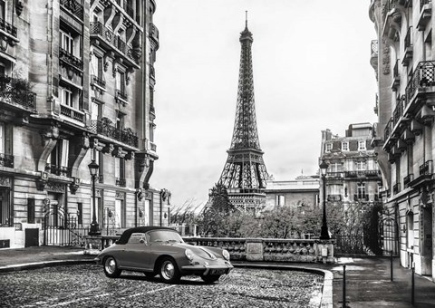 Framed Roadster in Paris Print