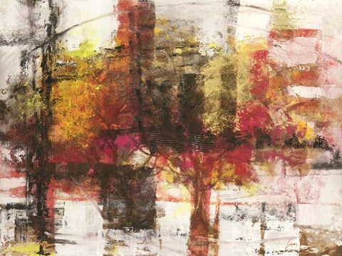 Framed Astratto Cremisi Print