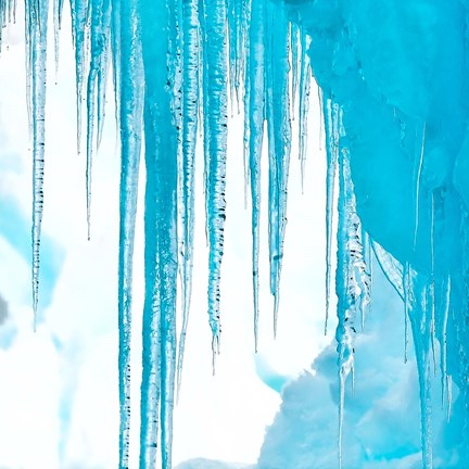 Framed Antarctica Close-Up Of An Iceberg With Icicles Print