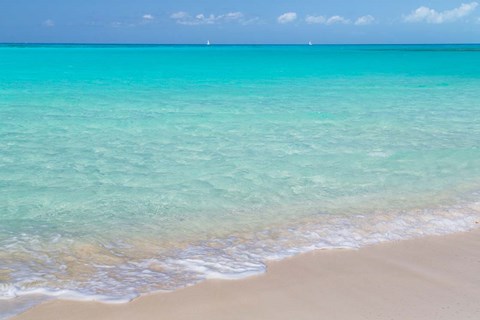 Framed Bahamas, Little Exuma Island Ocean Surf And Beach Print