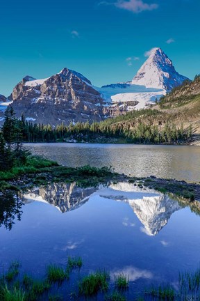 Framed Mount Assiniboine And Mount Magog As Seen From Sunburst Lake Print