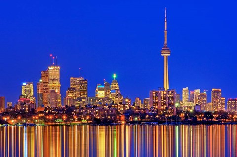 Framed Toronto Skyline At Dusk Print