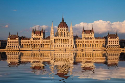 Framed Hungary, Budapest Parliament Building On Danube River Print