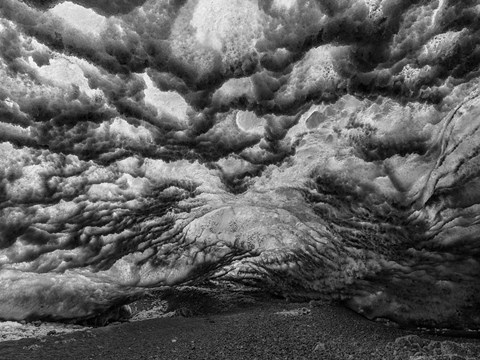 Framed Ice Cave In The Glacier Breidamerkurjokull In Vatnajokull National Park Print