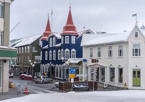 Framed Akureyri, Iceland During Winter Print