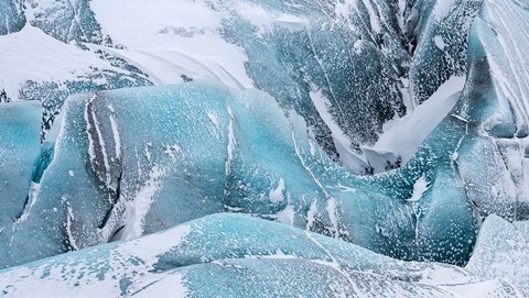 Framed Svinafellsjoekull Glacier In Vatnajokull During Winter Glacier Front And Icefall Print