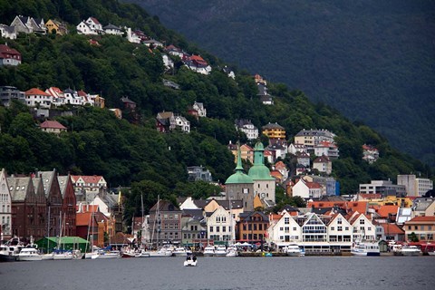 Framed Norway, Bergen Bergen Harbour Print