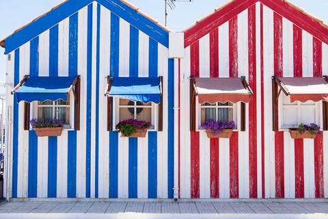 Framed Portugal, Costa Nova, Fisherman&#39;s Village Print
