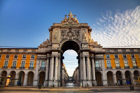 Framed Portugal, Lisbon, Rua Augusta, Commerce Square, Arched Entry Print