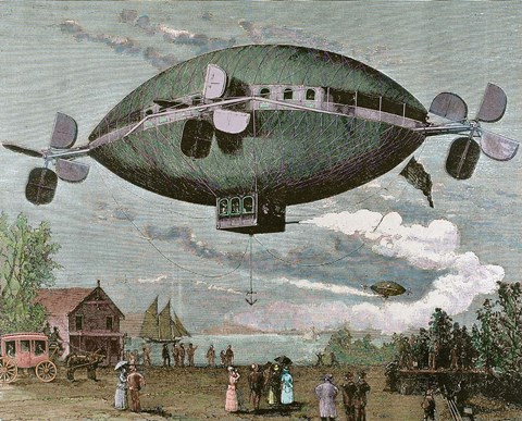 Framed Aerostat Engraving In &#39;The Illustration&#39;, 1887 Print