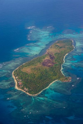 Framed Aerial Of Little Island In Tonga, South Pacific Print