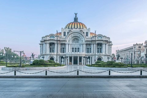 Framed Mexico City, Palacio De Bella Artes At Dawn Print