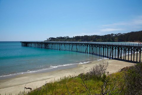 Framed Jetty And William Randolph Hearst Memorial Beach, California Print