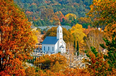 Framed St Sava Serbian Church In Autumn Print