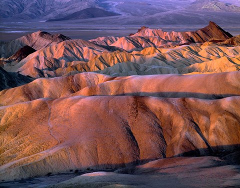 Framed Eroded Mudstone, Death Valley Np, California Print