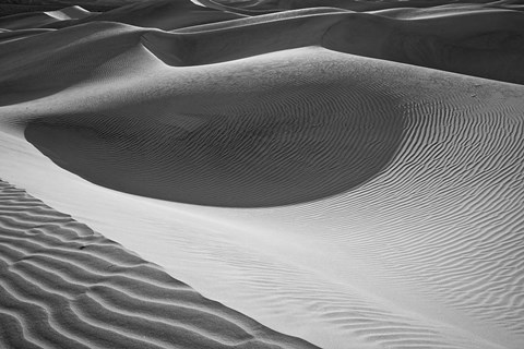 Framed Valley Dunes, California (BW) Print