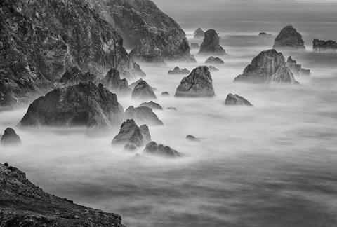 Framed California, Mendocino Coast, Bodega Bay (BW) Print