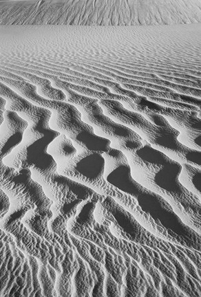 Framed California, Valley Dunes Sand Ripples (BW) Print