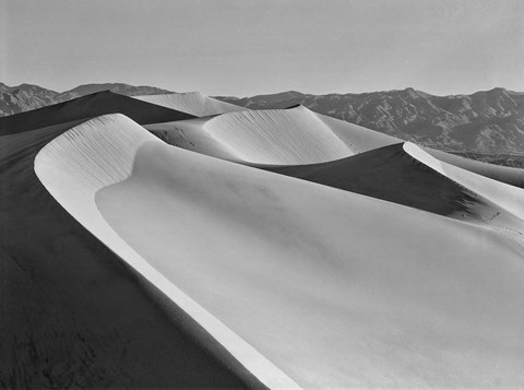 Framed California, Valley Dunes Landscape (BW) Print