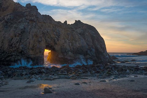 Framed Arch&#39;s Last Light At Pfeiffer Beach Print