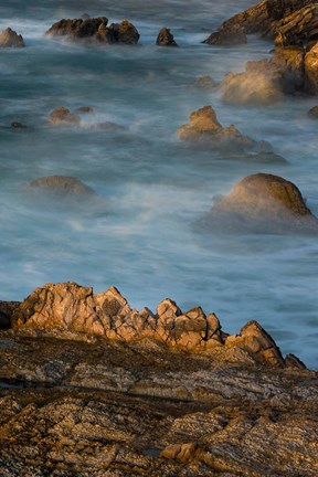 Framed Rocky Crags Of Montana De Oro State Park Print
