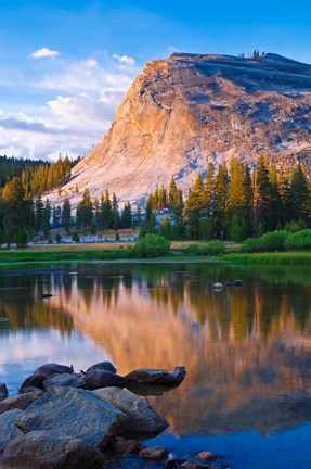 Framed Lembert Dome And The Tuolumne River Print