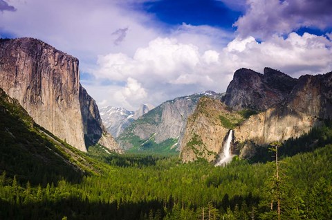 Framed Panoramic View Of Yosemite Valley Print