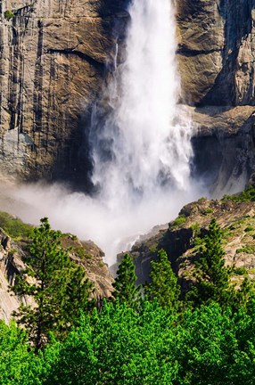 Framed Detail Of Upper Yosemite Falls Print
