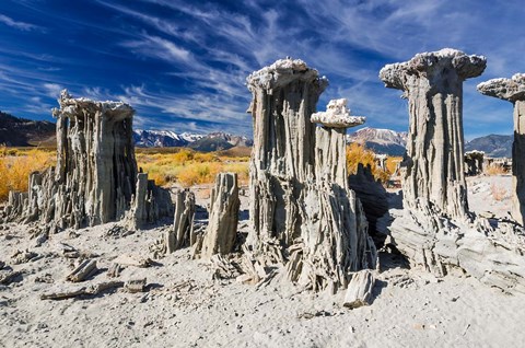 Framed Tufa Formations At Mono Lake Print