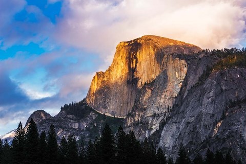 Framed Evening Light On Half Dome, California Print