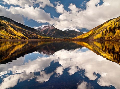 Framed Fall Reflections On Crystal Lake Print