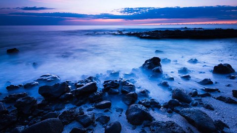 Framed Surf At Dusk, Kailua-Kona, Hawaii Print