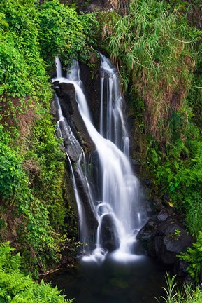 Framed Cascade On The Hamakua Coast, The Big Island, Hawaii Print