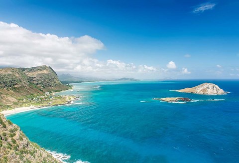 Framed North Shore From Makapu&#39;u Point, Oahu, Hawaii Print